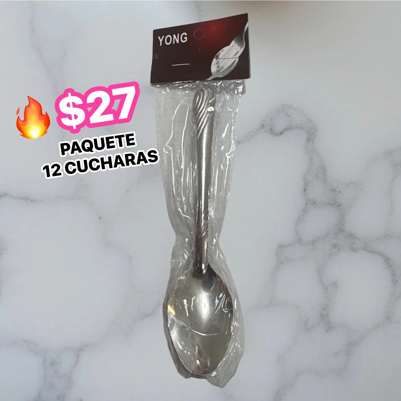 🔥PAQUETE 12 CUCHARAS ACERO INOXIDABLE 🔥